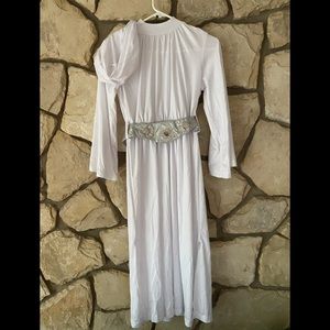 Disney Store Size 9-10 Star Wars Princess Lei Costume and Wig.